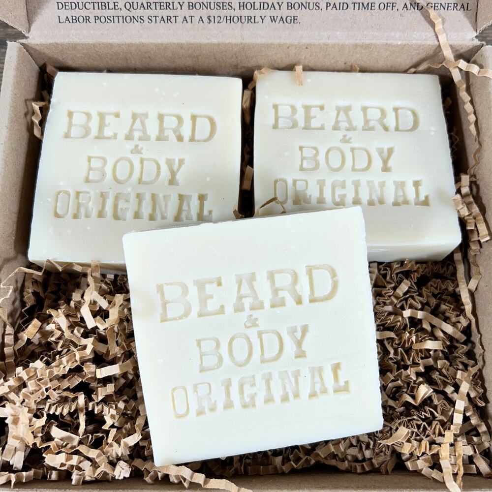 Original Beard and Body Soap by Honest Amish 18 oz TOTAL - SET of 3 6 oz Bars